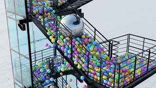 8400 Color Balls on stair  Blender Rigid body simulation [upl. by Acsicnarf]