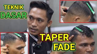 STEP BY STEP TUTORIAL TEKNIK DASAR TAPER FADEtaper fade haircut tutorial [upl. by Dibrin717]