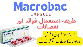 Macrobac 250 mg capsules uses in urdu and Hindi  macrobac azithromycin [upl. by Hamnet]