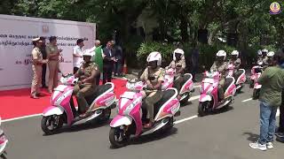 🚀🛵 Honble Chief Minister of Tamil Nadu flagged off 85 modern technologyequipped twowheelers🌟 [upl. by Tacy606]