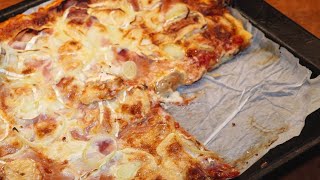 Pizza med tomat skinke amp gedeost  Bradepandepizza til hele familien  Opskrift  294 [upl. by Leund248]