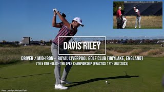 Davis Riley Golf Swing Driver amp MidIron slowmotion Royal Liverpool Golf Club Hoylake July 2023 [upl. by Annaicul]