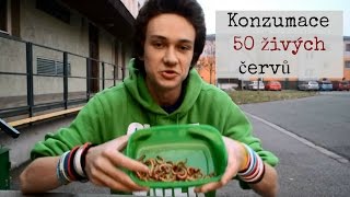 ●KONZUMACE 50 ŽIVÝCH ČERVŮ● [upl. by Mickelson]