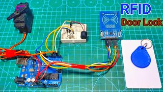 How to make Simple RFID Door Lock using Arduino [upl. by Bald]