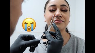 WATCH ME GET A DOUBLE NOSE PIERCING INTENSE [upl. by Liebman64]