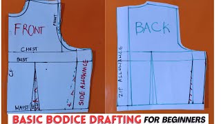 Easiest Tutorial on How to Draft a BASIC BODICE Sewing 102 [upl. by Kenlee97]