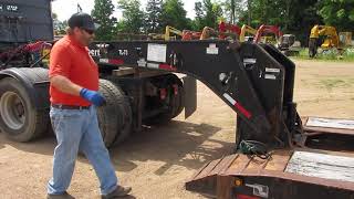 2009 Talbert T4DW55SAHRG1T1EC31 Detachable lowboy trailer demonstration [upl. by Novihs]