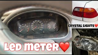 Led meter and crystal lights Installed in my civic 2000😍  Ek Restrotation episode 2 [upl. by Eustazio]