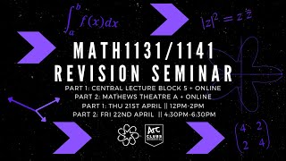 UNSW MathSoc Presents 2022T1 MATH1131 Revision Seminar Part 1 [upl. by Nilhtac805]