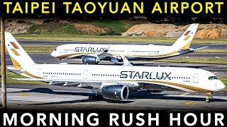 TAIPEI TAOYUAN AIRPORT🇹🇼  Plane Spotting  LANDING amp TAKEOFF  Morning RUSH HOUR [upl. by Schapira]