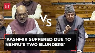 Amit Shah reminds Congress of Nehrus 2 Kashmir blunders Farooq Abdullah responds [upl. by Aggie]