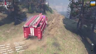 Spintires  спасаем вылетевшего с дороги таза рп ситуация [upl. by Jolda571]