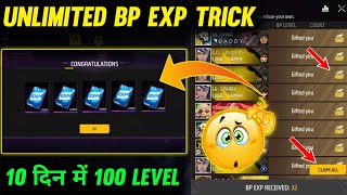 How To Collect Unlimited BP Exp In Free Fire  Booyah Pass 100 Level Kaise Kare 🤔 [upl. by Oirazan]