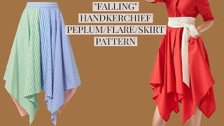 How to cut falling handkerchief flarepeplumskirt [upl. by Emerald379]