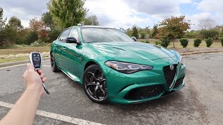 2024 Alfa Romeo Giulia Quadrifoglio Start Up Exhaust Launch Walkaround Test Drive and Review [upl. by Eliam]