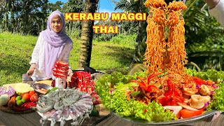 KERABU MAGGI THAI DAPUR KAYU  Cukup rasa  Thai ramen noodles salad [upl. by Ybbed]