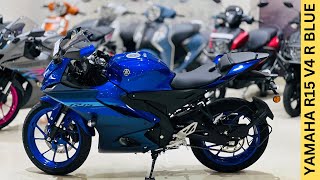 New Yamaha R15 V4 Racing Blue Colour Full Details Review ✅ Price amp Features ❤️ R15 V4 2024 [upl. by Nehemiah]