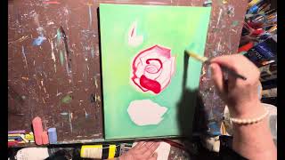 Red Roses Painting Acrylic Painting Paint with Me [upl. by Ereynihc]