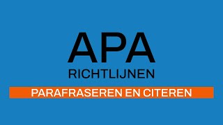 APArichtlijnen 7e editie Parafraseren en Citeren [upl. by Ziladnerb809]