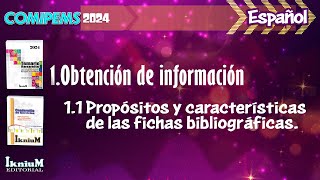 Obtención de información  propósitos y características de las fichas bibliográficas  COMIPEMS 2024 [upl. by Yrtua528]