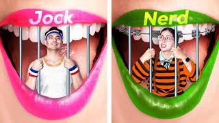 Good Nerd vs Bad Jock in Jail  Funny Bad Cop Situations amp Crazy Ideas by Crafty Hacks [upl. by Coke]