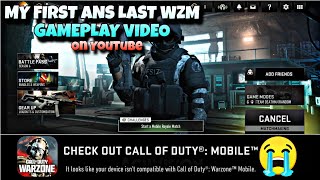 WARZONE MOBILE NEW UPDATE MADE MY DEVICE INCOMPATIBLE  THANKS WZM 🙂 [upl. by Nnaytsirk]