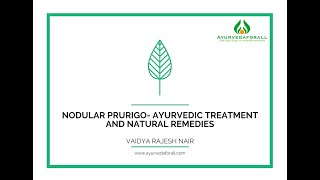 Prurigo nodularis PN Ayurveda Treatment [upl. by Elladine]