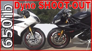 Triumph Daytona 675R STOCK vs MODS  Dyno SHOOTOUT [upl. by Dnar]