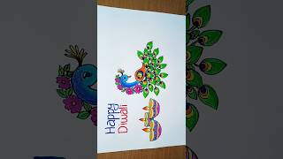 Diwali Drawingdiwalirangolidrawingpeacockrangolidrawingshorts [upl. by Tuddor]