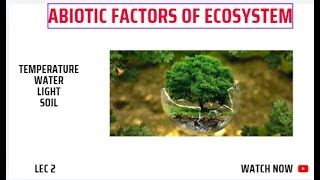 Abiotic Factors of Ecosystem Lec 2 [upl. by Maccarthy]