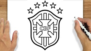 COMO DESENHAR O ESCUDO DA SELEÇÃO BRASILEIRA [upl. by Herculie91]