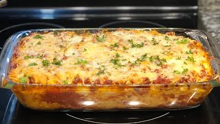 How To Make Delicious Baked Spaghetti Cream Cheese Casserole  Recipes With Ground Beef [upl. by Suiravat]