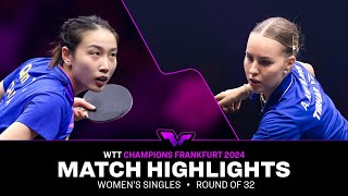 Qian Tianyi vs Annett Kaufmann  WS R32  WTT Champions Frankfurt 2024 [upl. by Notgnilliw70]