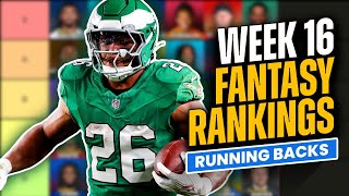 Week 16 Fantasy Football Rankings amp Tiers  Running Backs StartSit Lineup Advice 2024 [upl. by Cairns139]