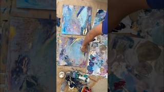 Mixed media painting process creativity mixedmediamagic shortsvideo abstractlandscape artist [upl. by Nonarb]