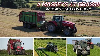 AGCO POWER  2 Masseys at wagon silage in beautiful Clonakilty [upl. by Valentin]