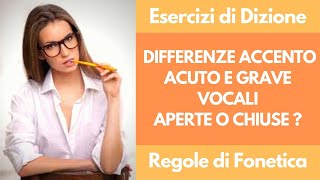 Corso Dizione Online Come riconoscere laccento acuto e grave  Differenza Vocale Aperta e Chiusa [upl. by Pallaton]