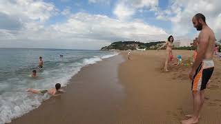 Beach walk CalellaPineda de mar Spain [upl. by Aenahs]