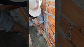 Install anticrack mesh before plastering the wall shorts construction constructiontips [upl. by Ashlee]