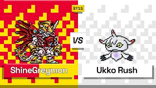 Digimon TCG Shinegreymon vs Ukkomon Rush BT15 Match [upl. by Lanie419]