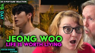 Park Jeong Woo  Life Is Worth Living Justin Bieber Cover  UK KPop Fans Reaction [upl. by Atthia]