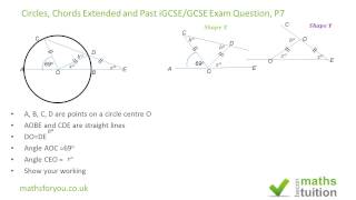 Circles Chords in a Circle iGCSE Math GCSE Math Exam Question P7 [upl. by Schalles]