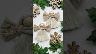 DIY Macrame Angel Christmas Ornament Simple Tutorial [upl. by Rexer]