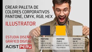 Cómo crear paleta de colores corporativos y obtener el color pantone cmyk rgb en illustrator 2021 [upl. by Bride]