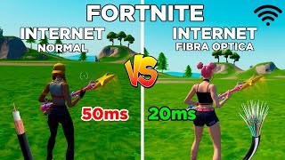 FORTNITE FIBRA OPTICA VS INTERNET NORMAL Mejor ping [upl. by Merla]