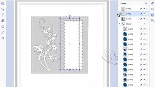 brother scan n cut tutorials Elegant butterfly and floral border card with aperture [upl. by Daveda]