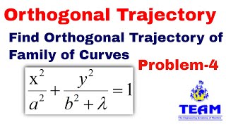 Problem on Orthogonal Trajectory of Family of Curves  Problem4 [upl. by Anej]