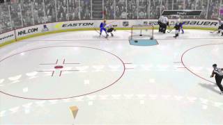 NHL 14 GOALIE GETS HIP CHECKED SERIOUS INJURY [upl. by Ciel]