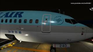 PMDG 737 MSFS2020 Korean air 1202 Jeju to Gimpo with night flight [upl. by Nochur]