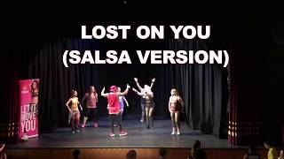 Lost On You  Cubaneros Salsa Version Zumba® Choreo [upl. by Aiuqet262]